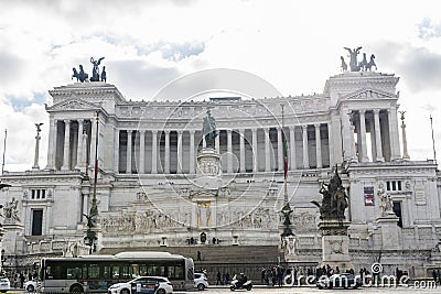 Monument to Vittorio Emanuele II in Rome, Italy. Editorial Stock Photo