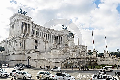 Monument to Vittorio Emanuele II in Rome, Italy. Editorial Stock Photo