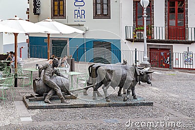 Monument to the Wine Carrier, Funchal, Madeira Editorial Stock Photo