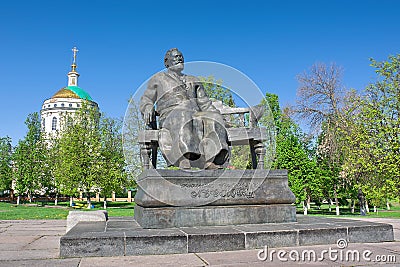 Monument to the writer Nikolai Leskov. Russia, Orel. Stock Photo