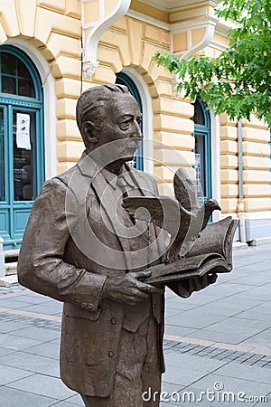 Monument to the writer Veljko PetroviÄ‡ in Sombor, Serbia 1 Editorial Stock Photo
