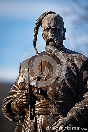 Monument of Ukrainian Cossacks on Leopoldsberg in Vienna Editorial Stock Photo