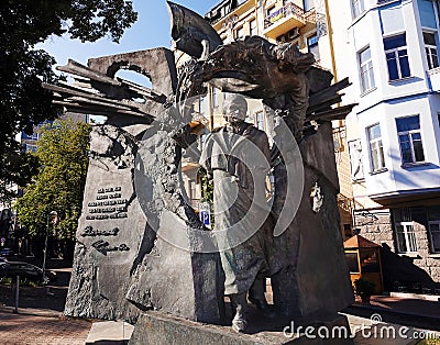 Monument Ukrainian politician Vyacheslav Maksimovich Chornovil Editorial Stock Photo