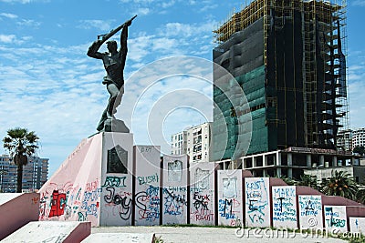 Monument Unknown soldier in Durres Albania Editorial Stock Photo