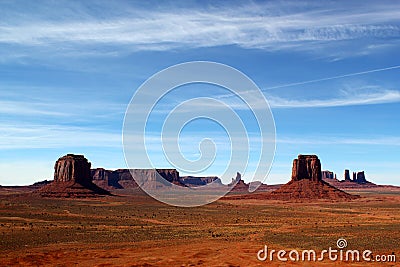 Monument Valley on the border between Arizona and Utah in United States Stock Photo
