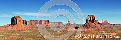 Monument Valley, desert canyon in USA, panoramic image Stock Photo