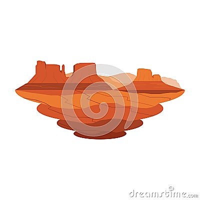 Monument Valley Sandstone Mountain Desert Landscape Set 2 Vector Illustration