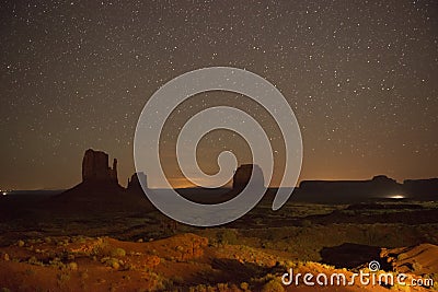 Monument Valley in Utah at Nigjtht Stock Photo