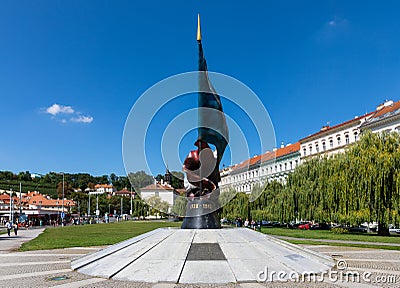 Monument for the victory in Prague Editorial Stock Photo