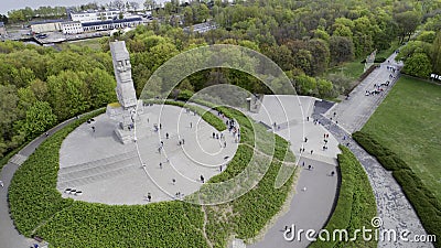Monument Westerplatte in memory of Polish defenders from a bird`s eye view Stock Photo