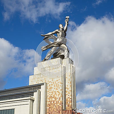 The monument `Worker and collective Farm girl`, Moscow, Russia Editorial Stock Photo