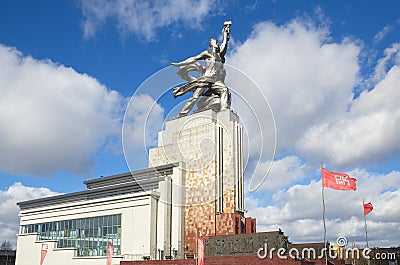 The monument `Worker and collective Farm girl`, Moscow, Russia Editorial Stock Photo