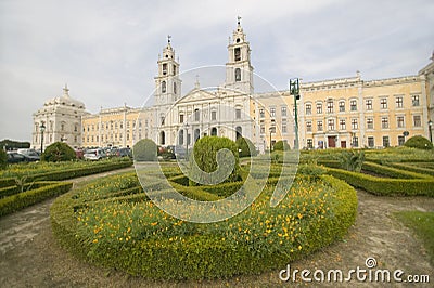 Monumental Baroque Royal Palace of Mafra, Portugal, built in 1717 Editorial Stock Photo