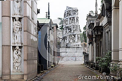 Monumental Cemetery of Milan Cimitero Monumentale di Milano Editorial Stock Photo