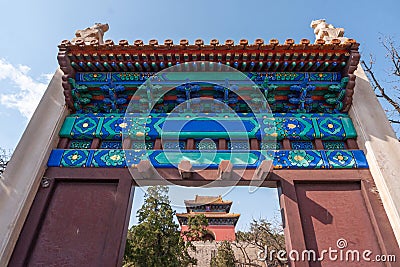 Monumental gate at Ming Tombs Changling, China Stock Photo