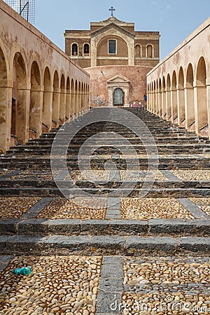 Monumental ladder in Paterno, Sicily island Stock Photo