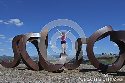 Monumental public art at the National Arboretum Canberra Australia Editorial Stock Photo