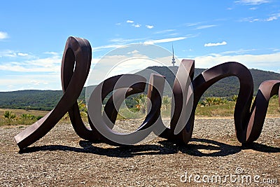 Monumental public art at the National Arboretum Canberra Australia Editorial Stock Photo