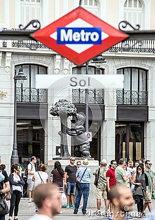 Monuments of Madrid. Sightseeing of Spain. Travel around Europe. Editorial Stock Photo