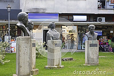 Monuments of national heroes in Gevgelija. Macedonia Editorial Stock Photo