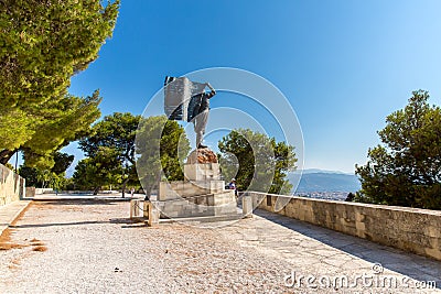 Monuments and sculptures Greece, Chania, Crete.T Editorial Stock Photo