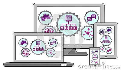 Mooc concept on different devices Stock Photo