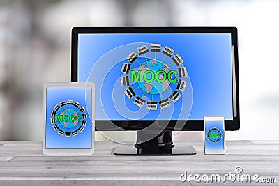 Mooc concept on different devices Stock Photo