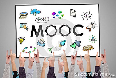 Mooc concept on a whiteboard Stock Photo