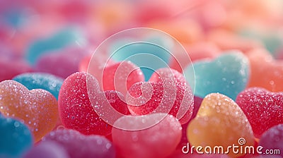 Mood of love with colorful Heart-Shaped Candies. Love and Valentine's concept. Stock Photo