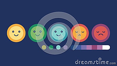 Mood Spectrum A gradient showing various moods happy sad anxious connecting to sleep quality indicators good moderate Vector Illustration