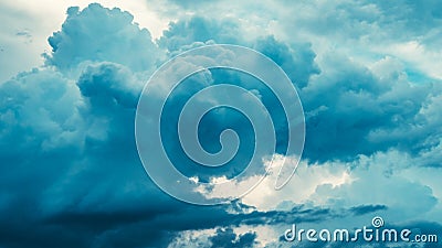 Moody blue storm clouds beautiful nature sky Stock Photo