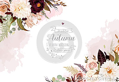 Moody boho chic wedding vector design frame Stock Photo