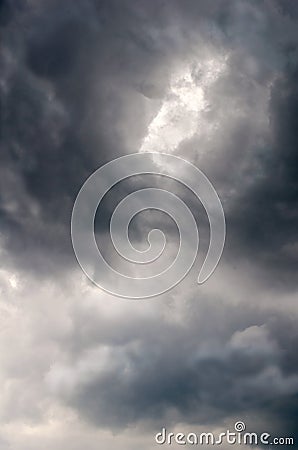 Moody stormy sky with dark clouds Stock Photo