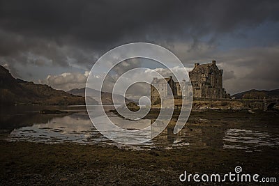 Moody View Eilean Donnan Castle in Kyle of Lochalsh Scotland Stock Photo