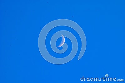 Moon on a beautiful blue sky. Stock Photo