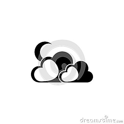 the moon behind the clouds icon. Element of weather elements illustration. Premium quality graphic design icon. Signs and symbols Cartoon Illustration