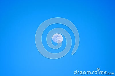 Moon in broad daylight Stock Photo