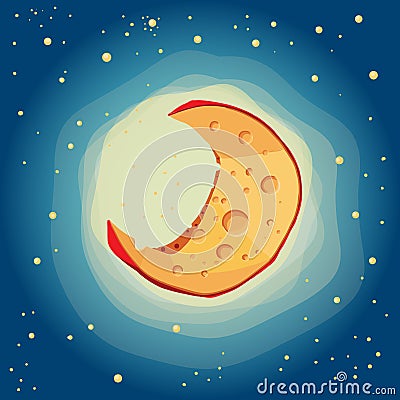 Moon cheese Vector Illustration