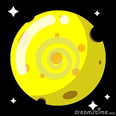 Moon Cheese In The Sky Vector Illustration