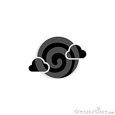 Moon and cloud icon. Element of weather illustration. Signs and symbols can be used for web, logo, mobile app, UI, UX Vector Illustration