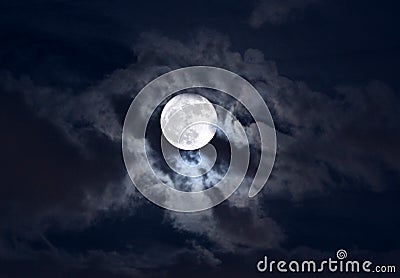 Moon in clouds Stock Photo