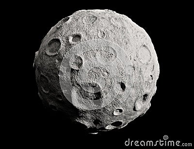 Moon and craters. Asteroid. Stock Photo