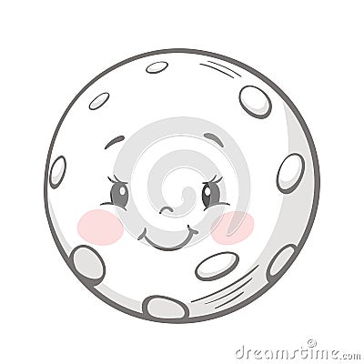 Moon cute print Vector Illustration