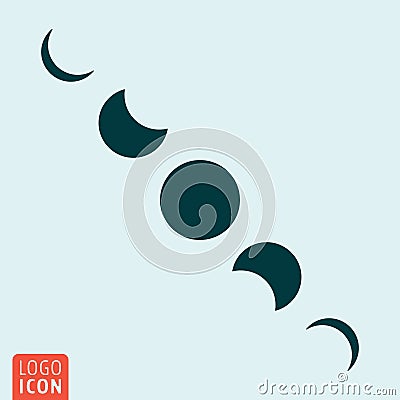 Moon cycles symbol - Lunar phases icon. Vector Illustration