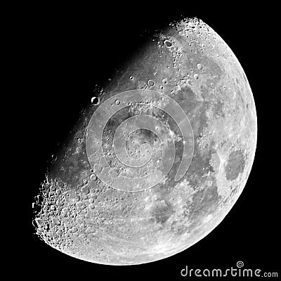 Moon details in tenth moon day Stock Photo