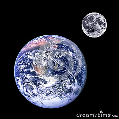 Moon and earth Stock Photo
