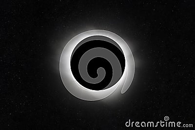 Moon eclipse. Planet with a glow. Star Field Stock Photo