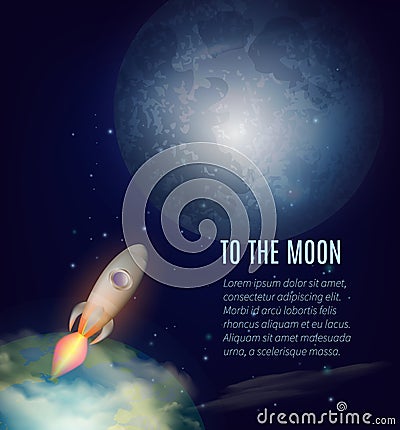 Moon Exploration Poster Vector Illustration