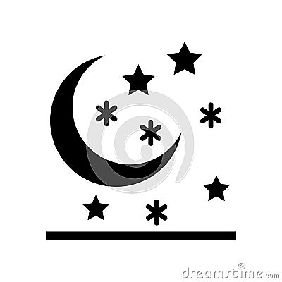 Moon Glyph Style vector icon which can easily modify or edit Vector Illustration