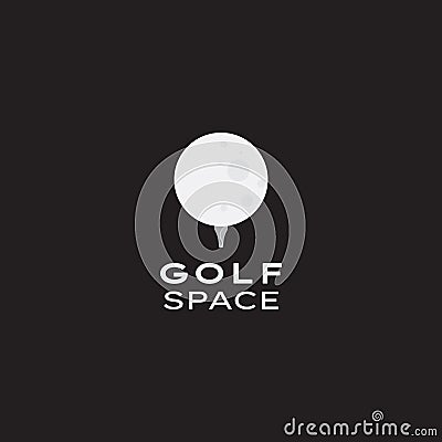 Moon with golf ball logo symbol icon vector graphic design illustration idea creative Vector Illustration